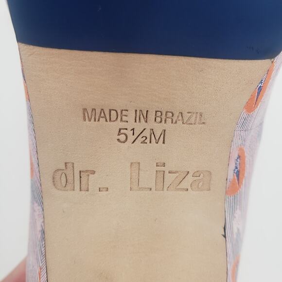 dr. Liza Ankara Pink Comfort Platform Pumps Pink Orange Blue Size 6 - Picture 9 of 9